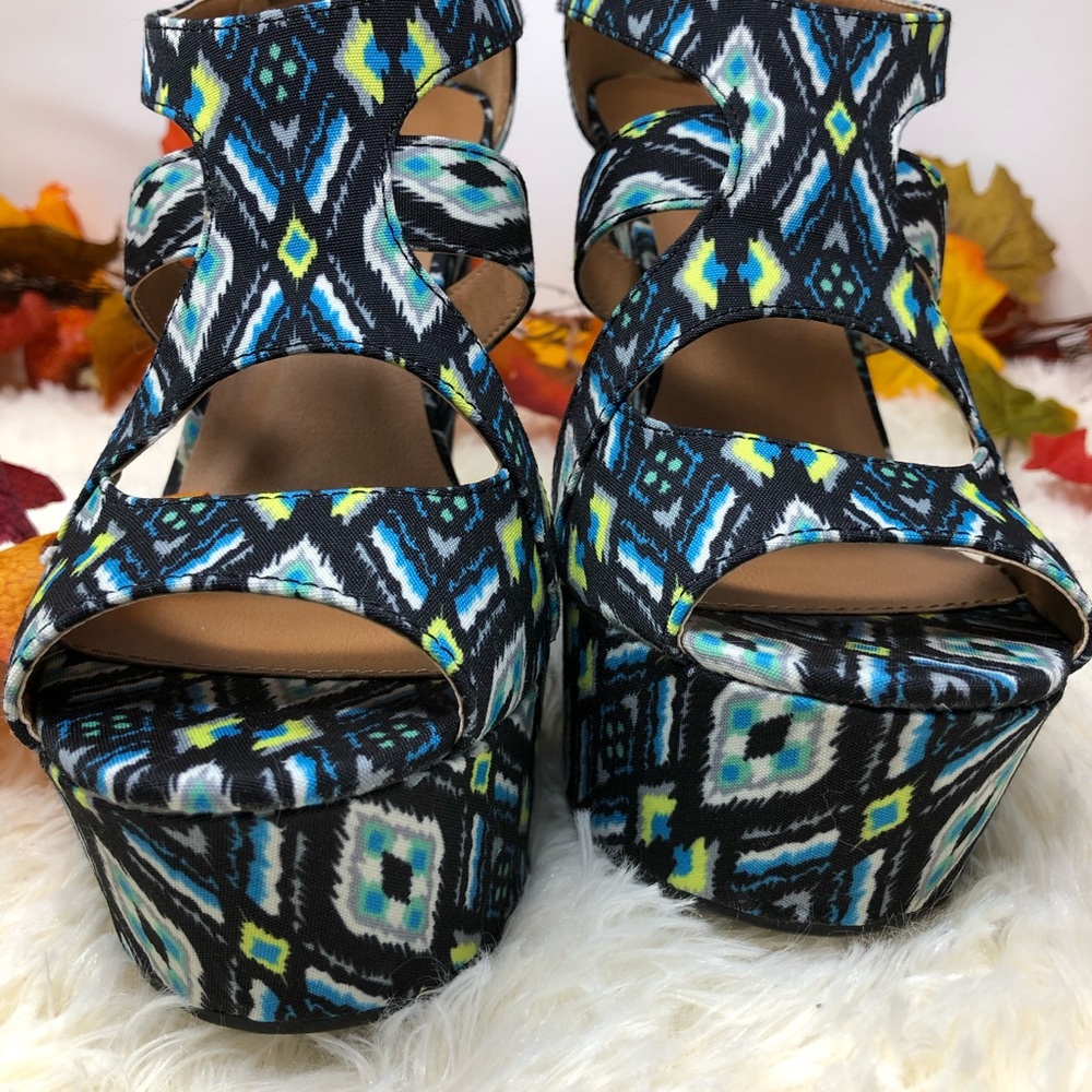 Shi By Journeys Multi Colored Platform Wedges - image 6